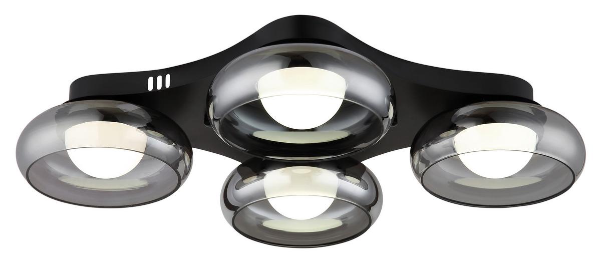 LED-Deckenleuchte Memory-Funktion - Schwarz/Weiß, Design, Glas/Kunststoff (65/46/10cm) - Globo