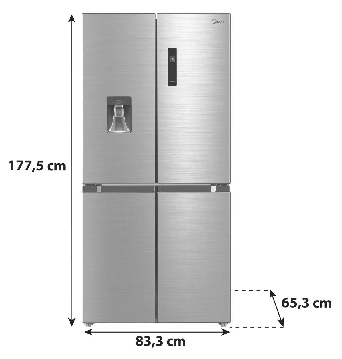 MULTI-DOOR MDRM632FGD46W - Dunkelgrau/Weiß, Basics, Glas/Kunststoff (83.3l) - Midea