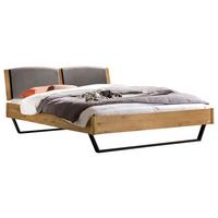 Bett Marola Wildeiche 140x200 Cm - Wildeiche/Dunkelgrau, MODERN, Holz/Textil (140/200cm) - Hasena