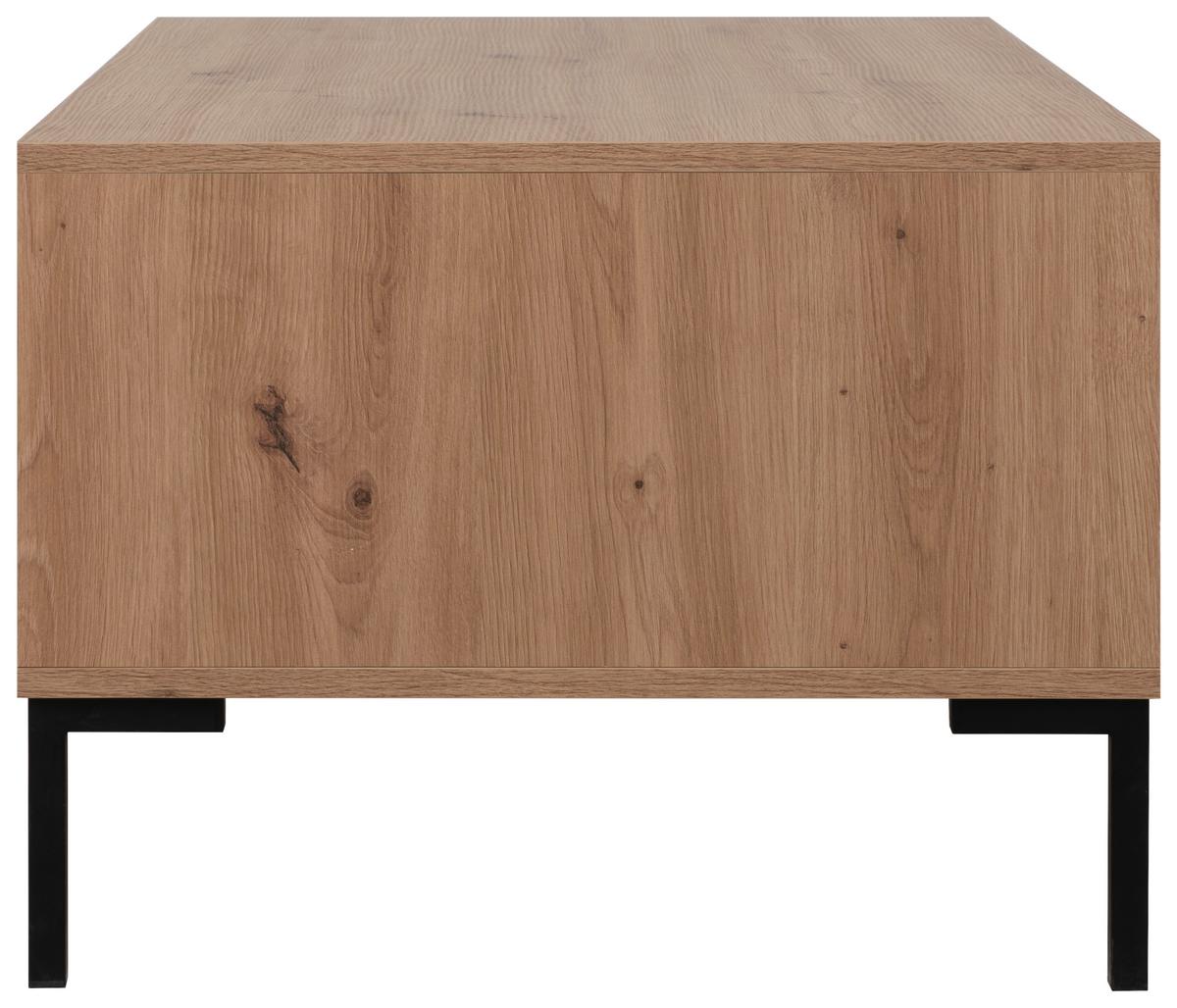 Couchtisch Korsika Eiche Artisan Dekor L: 100cm - Schwarz/Eiche Artisan, Design, Holzwerkstoff/Metall (100/60/43cm) - MID.YOU