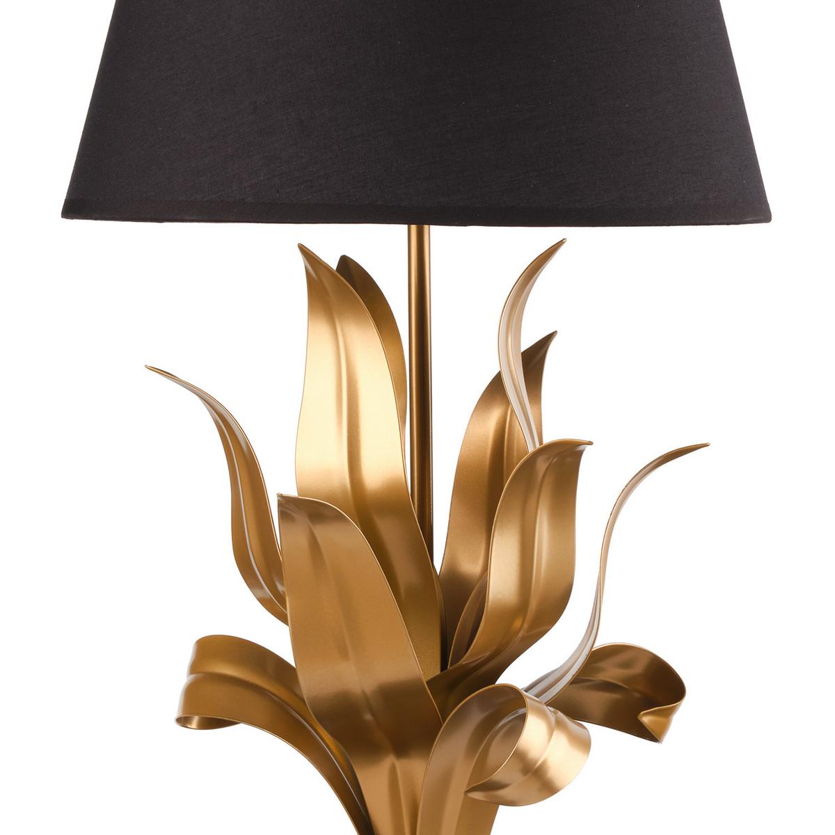 Tischleuchte Drusilla Schwarz Messingfarben L: 30 cm - Messingfarben/Schwarz, Basics, Kunststoff/Textil (30/20/60cm)