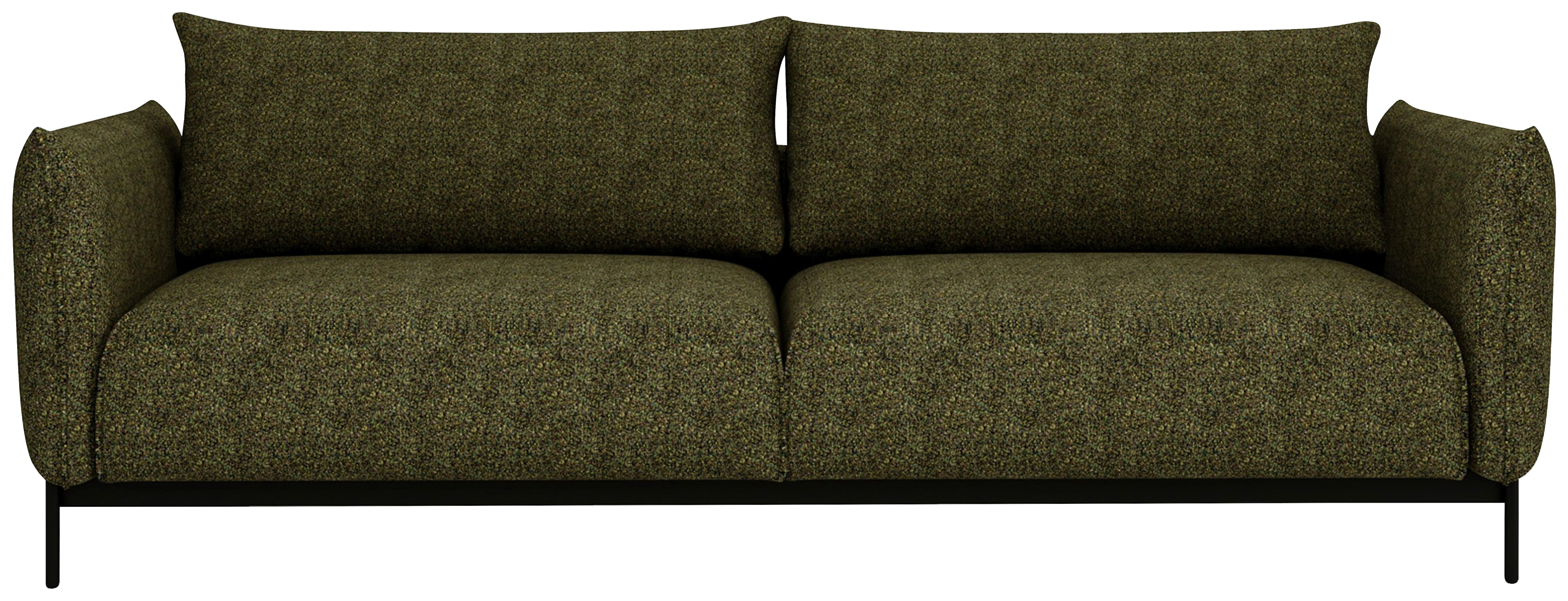 Sofa Mit Stauraum Bueno Chenille Grün B: 223 Cm - Schwarz/Grün, Design, Textil (223/96/95cm) - Livetastic