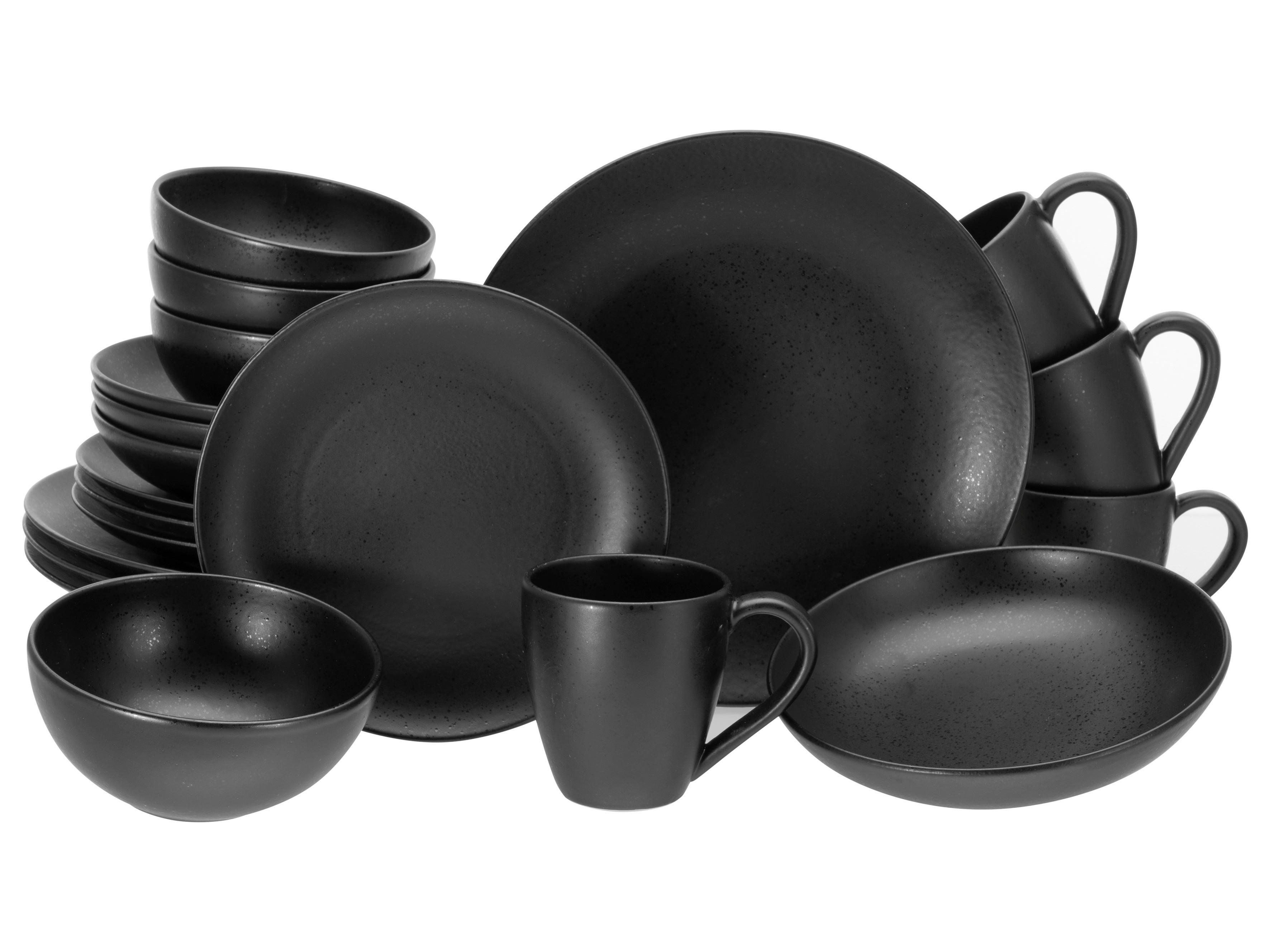 Kombiservice Magic Black Coupe 20--Teilig., Schwarz - Schwarz, Basics, Keramik - Creatable