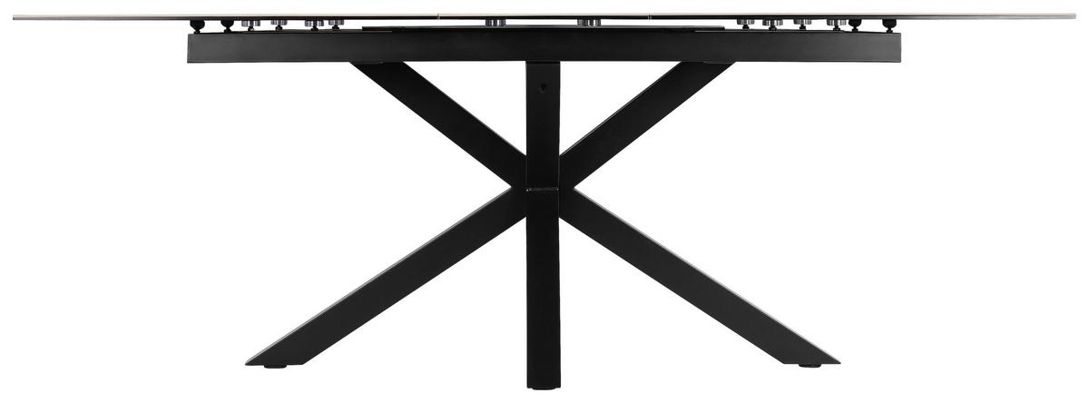 Esstisch Lotus Schwarz/Beige L: 168-210 cm - Beige/Schwarz, MODERN, Glas/Keramik (168-210/90/76cm) - MID.YOU