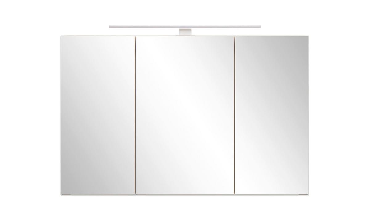 SPIEGELSCHRANK Verona Weiß B: 100cm - Wildeiche/Weiß, Trend, Glas/Holzwerkstoff (100/64/20cm) - Held