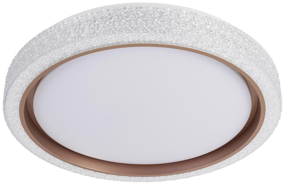 Led-deckenleuchte Kristina Ø 50 Cm M. Montageanleitung - Weiß/Cappuccino, Design, Kunststoff/Metall (50/7cm) - Luca Bessoni