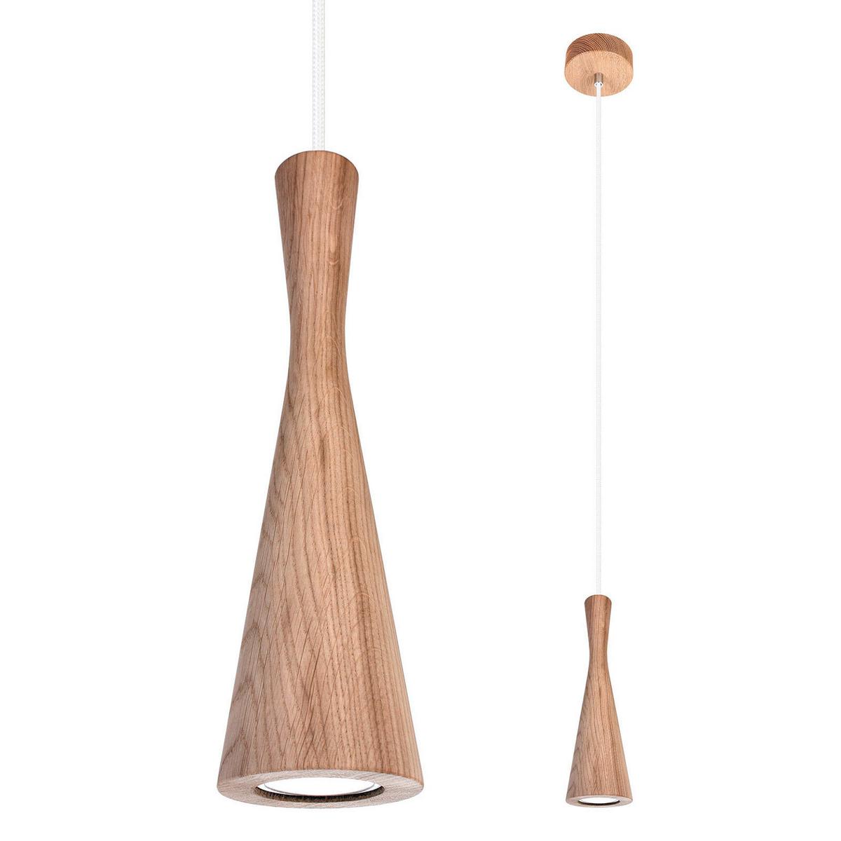 Hängeleuchte 8510145 Vegas - Eichefarben/Weiß, Natur, Holz (10/90-140cm)