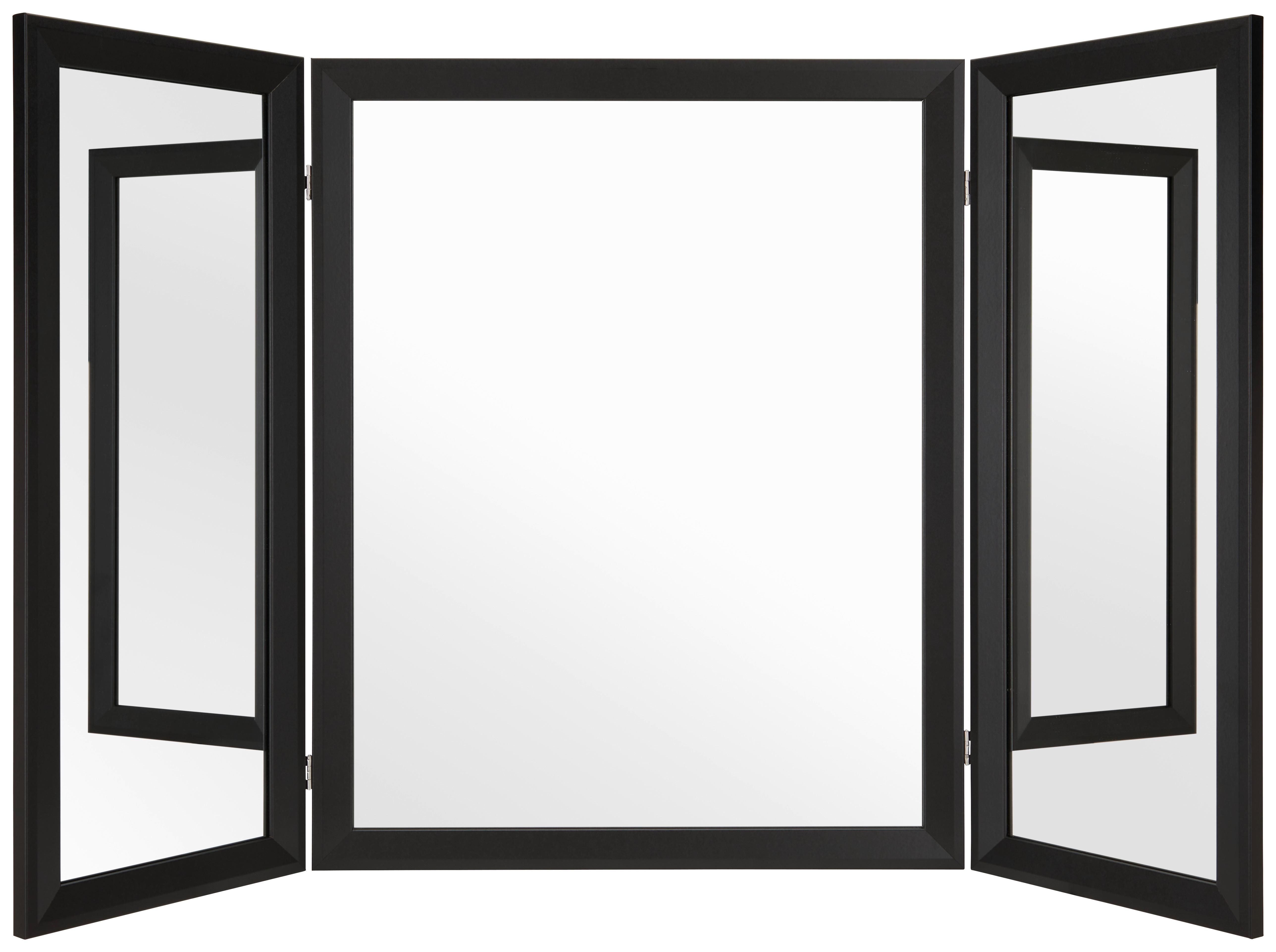Spiegel Mia Trio - Schwarz, MODERN, Glas/Kunststoff (97/60cm)