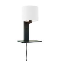 Wandleuchte Andes/W1/B/1815/W - Schwarz/Weiß, Trend, Holz/Textil (19/24/36cm) - Good & Mojo