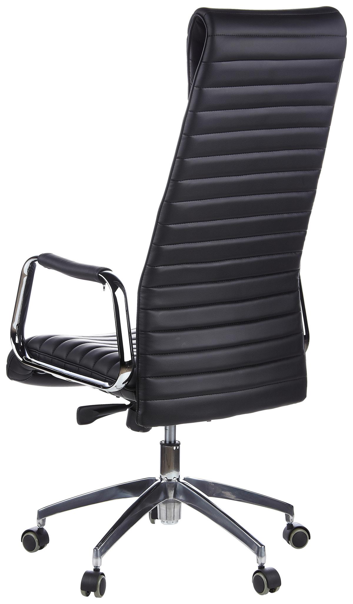 Drehstuhl Aspera 20 Schwarz - Silberfarben/Schwarz, MODERN, Leder/Kunststoff (59/139/50cm) - MID.YOU