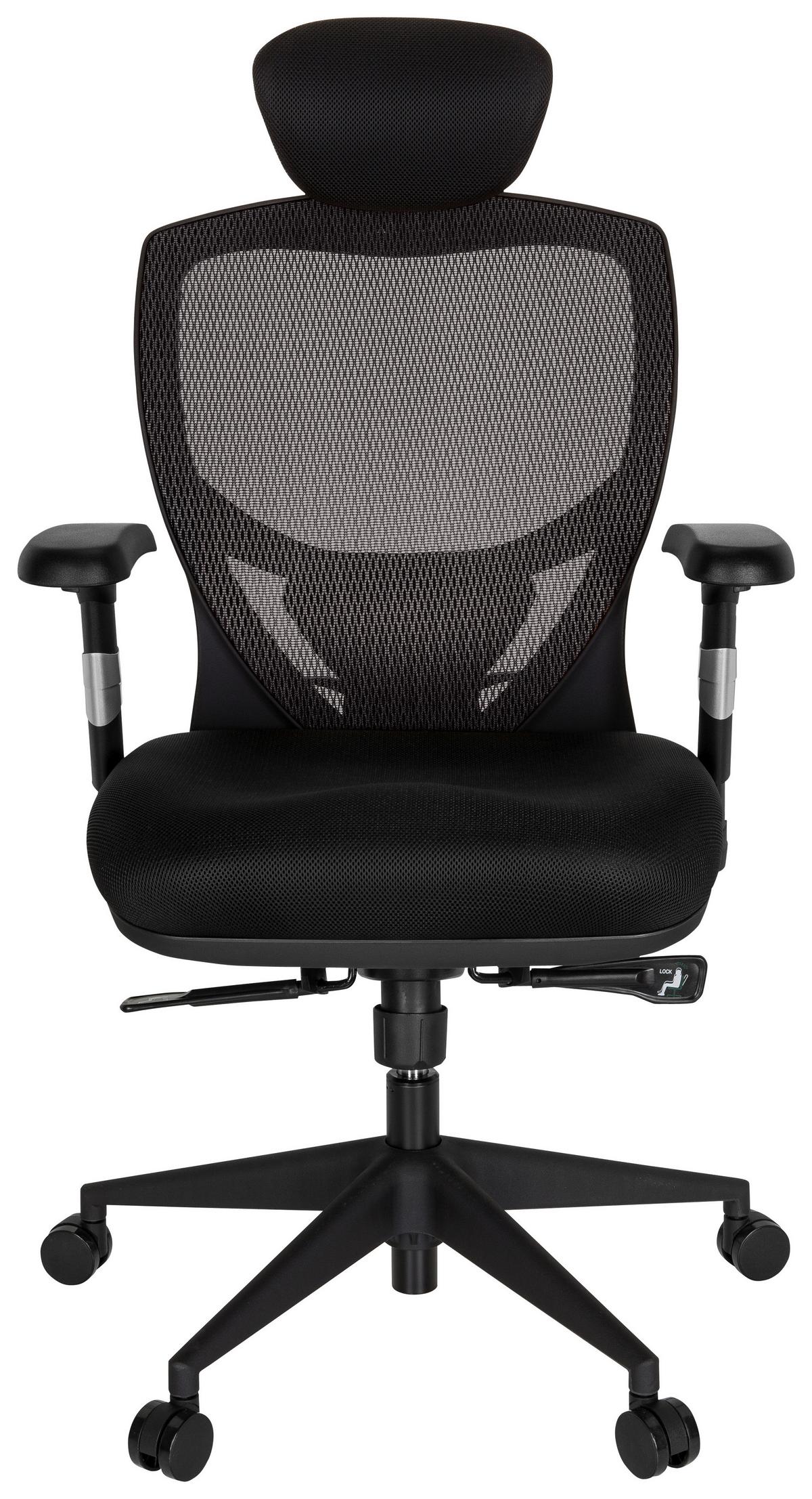 Bürostuhl Venus Base Schwarz/dunkelgrau Bis 120 Kg - Dunkelgrau/Schwarz, Basics, Kunststoff/Textil (66/117/65cm) - MID.YOU