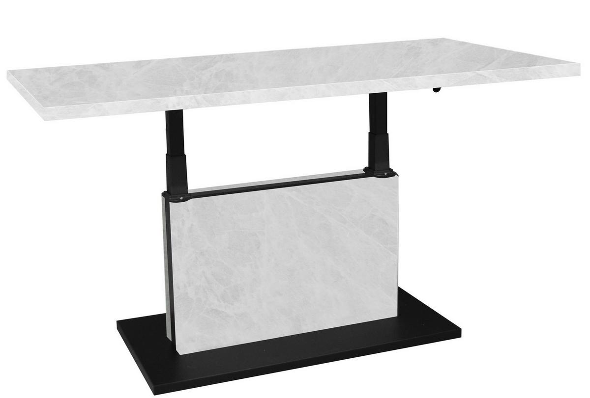 Couchtisch Lift Schwarz/Weiß B. 120 cm - Schwarz/Eiche Artisan, Design, Holzwerkstoff/Metall (120/55-69/70cm) - MID.YOU