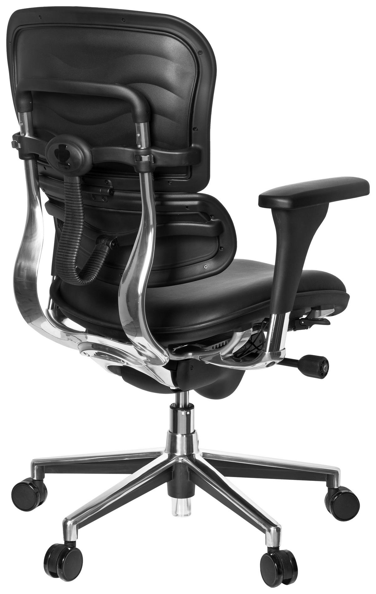 Drehstuhl Ergohuman Base Schwarz - Chromfarben/Schwarz, MODERN, Leder/Kunststoff (61/120/48cm) - MID.YOU