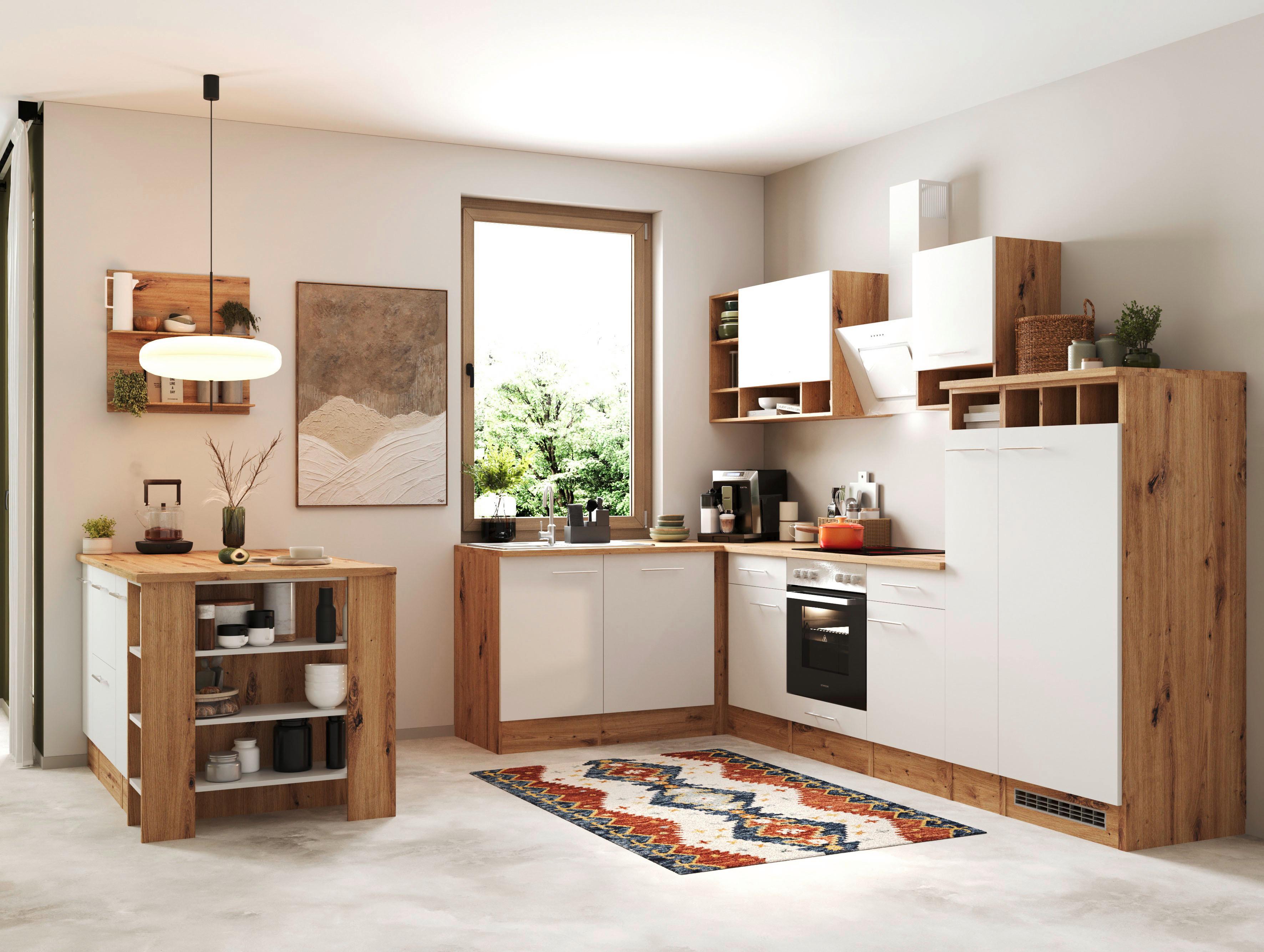 Eckküche Hilde Winkelküche 310 cm - Wildeiche/Eichefarben, Design, Holzwerkstoff (310/172cm) - Respekta