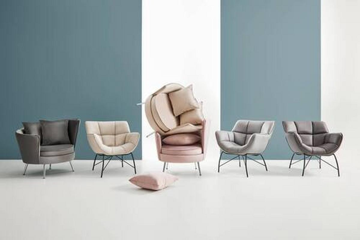 Křeslo Cherie šedá - tmavě šedá/barvy chromu, Moderní, kov/textil (87/83/85cm) - Bessagi Home