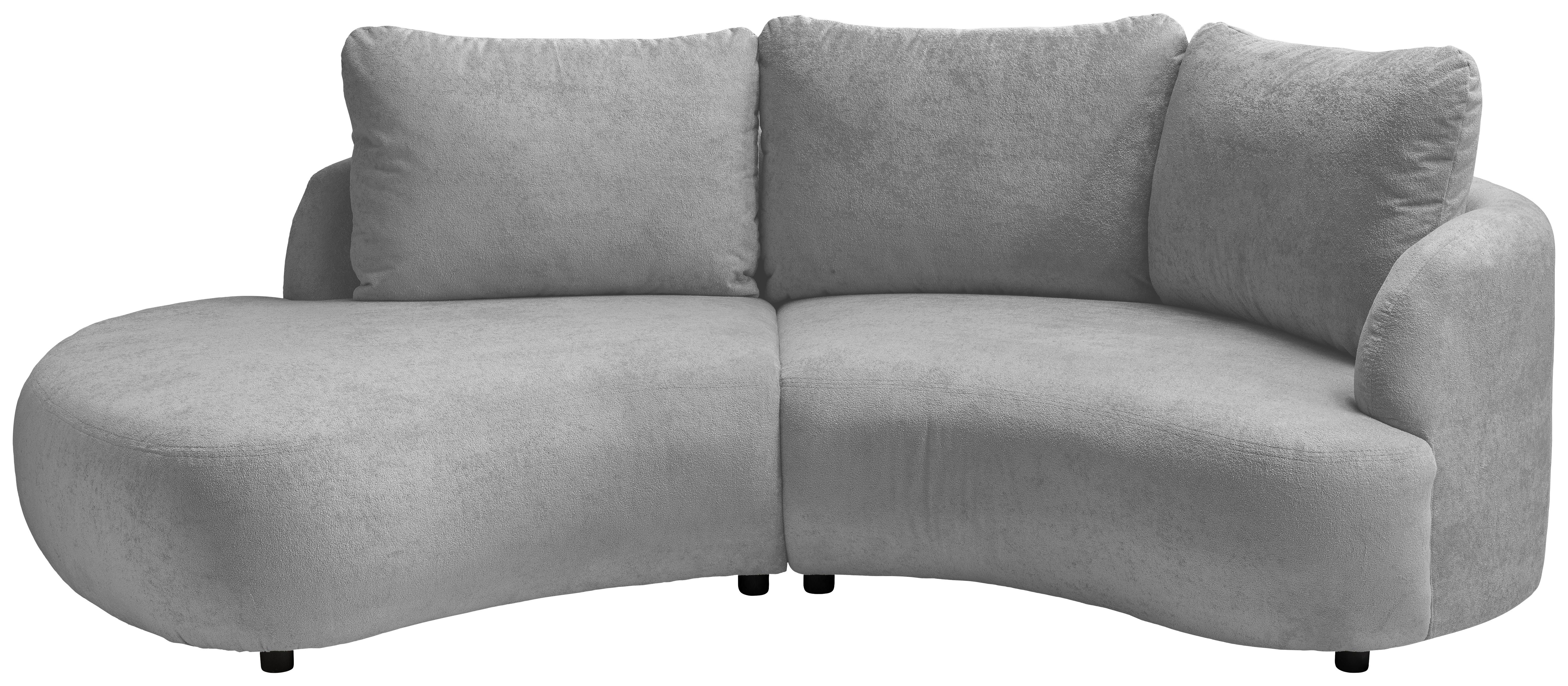 Ecksofa Silberfarben S: 250x139 cm - Silberfarben/Schwarz, MODERN, Textil (250/139cm) - Livetastic