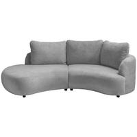Ecksofa Silberfarben S: 250x139 cm - Silberfarben/Schwarz, MODERN, Textil (250/139cm) - Livetastic