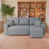 Ecksofa Mit Schlaffunktion & Bettkasten Bega Grau - Chromfarben/Schwarz, Basics, Textil (240/153cm) - P & B