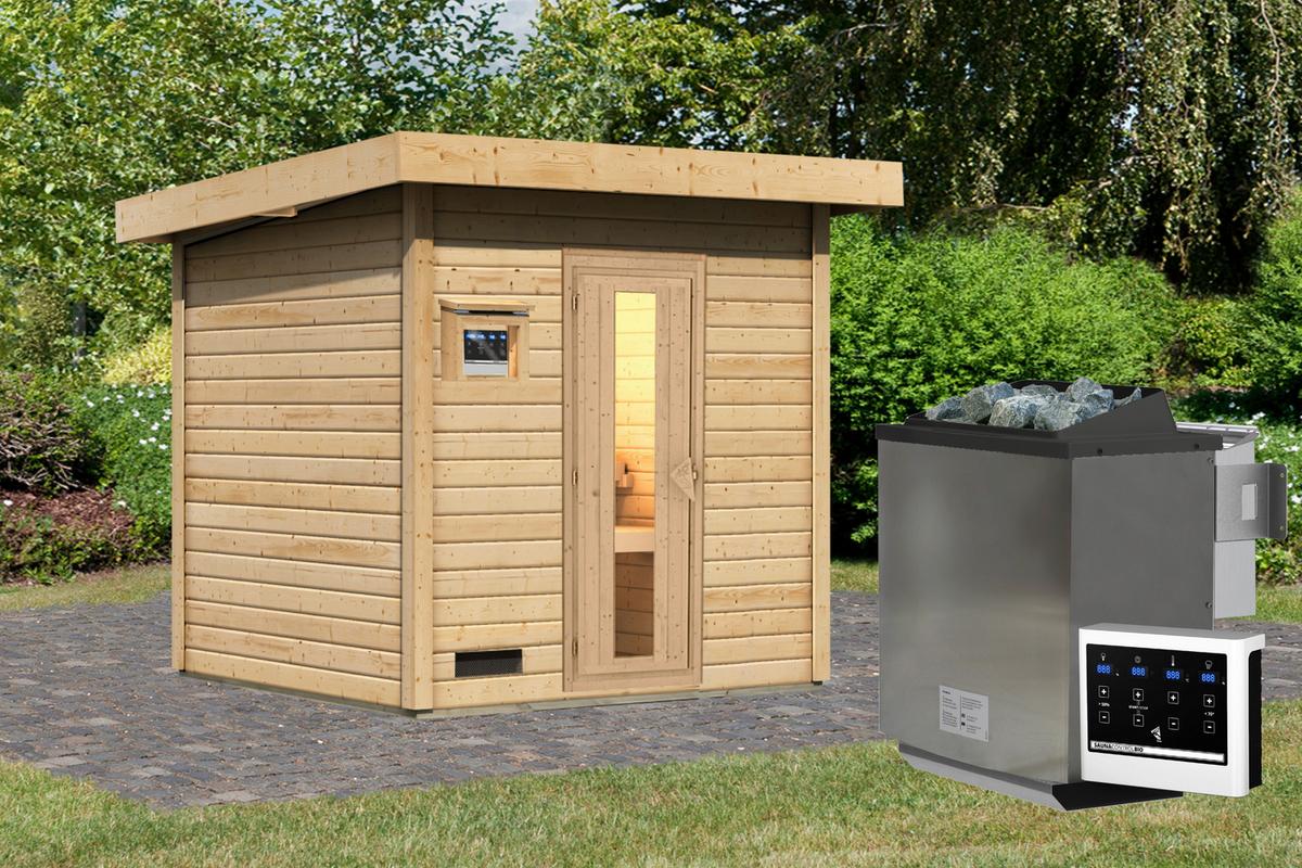 Saunahaus Bente 2 196/212/196 cm - Fichtefarben, Basics, Holz (196/212/196cm)