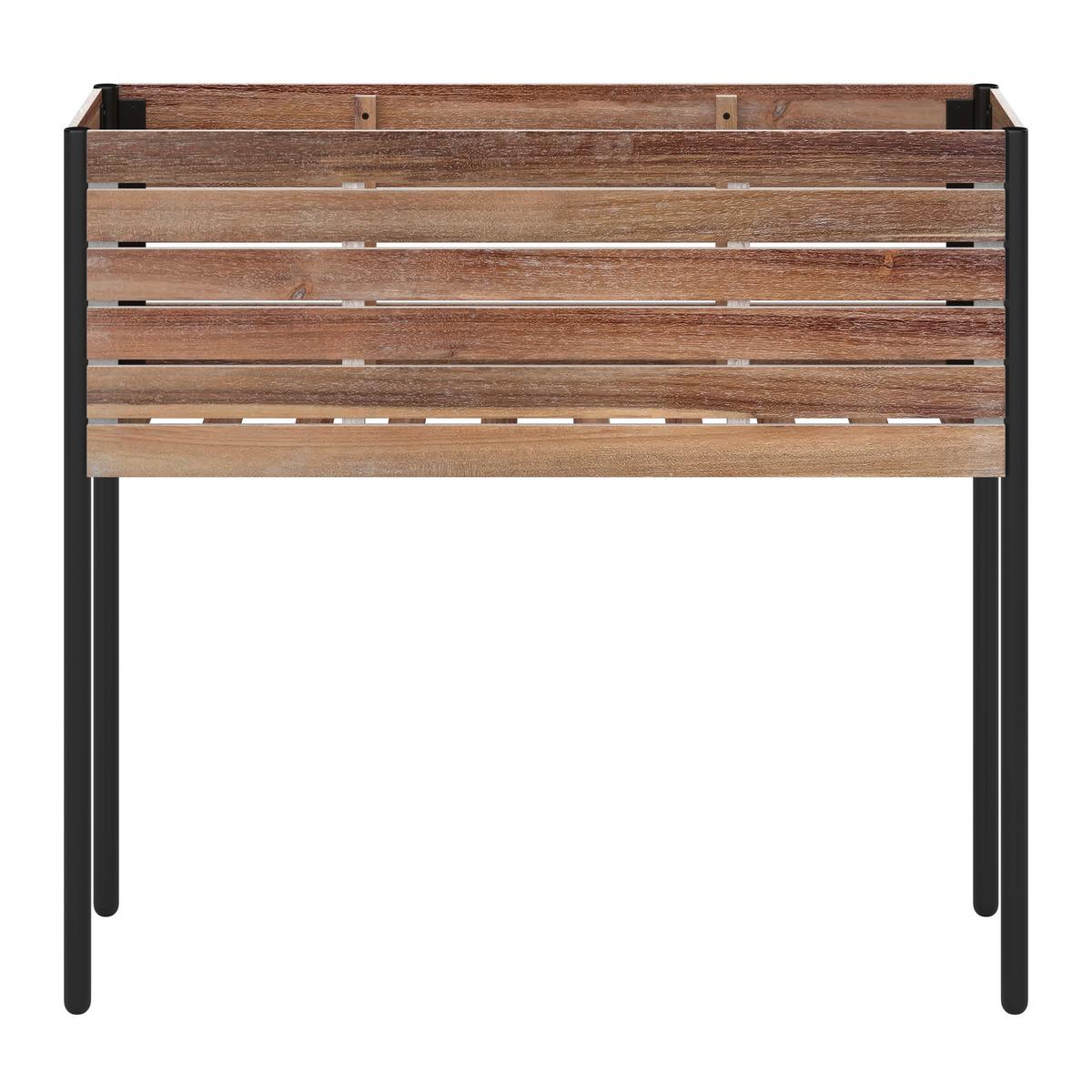 VYVÝŠENÝ ZÁHON CHRISTO 3 - černá/barvy akácie, Natur, kov/dřevo (81,5/75/28cm) - Mömax