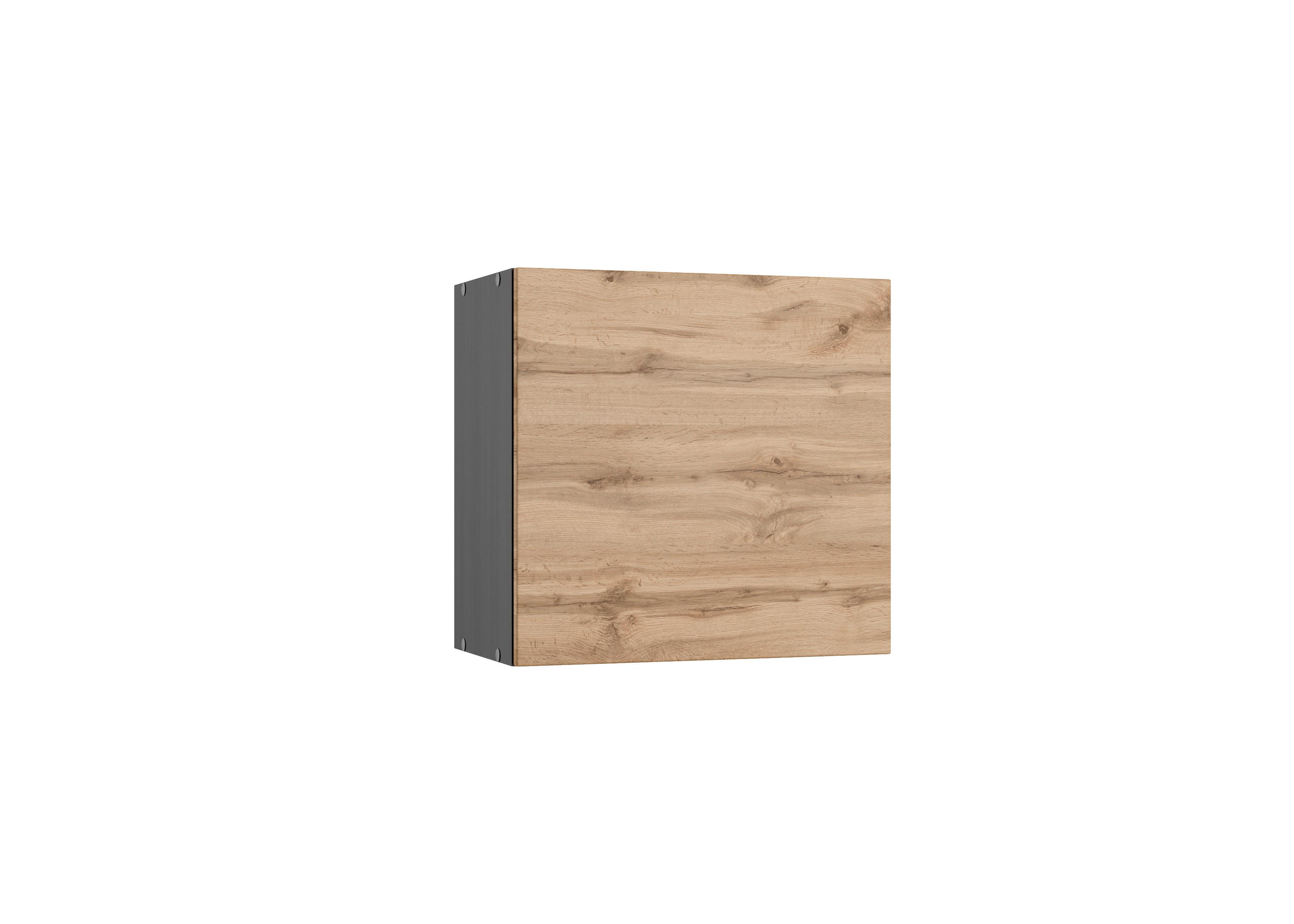 Küchenoberschrank Turin 60cm Graphitfarben/eiche 1 Drehtüre - Eiche Wotan/Graphitfarben, Design (60/57/34cm) - Held