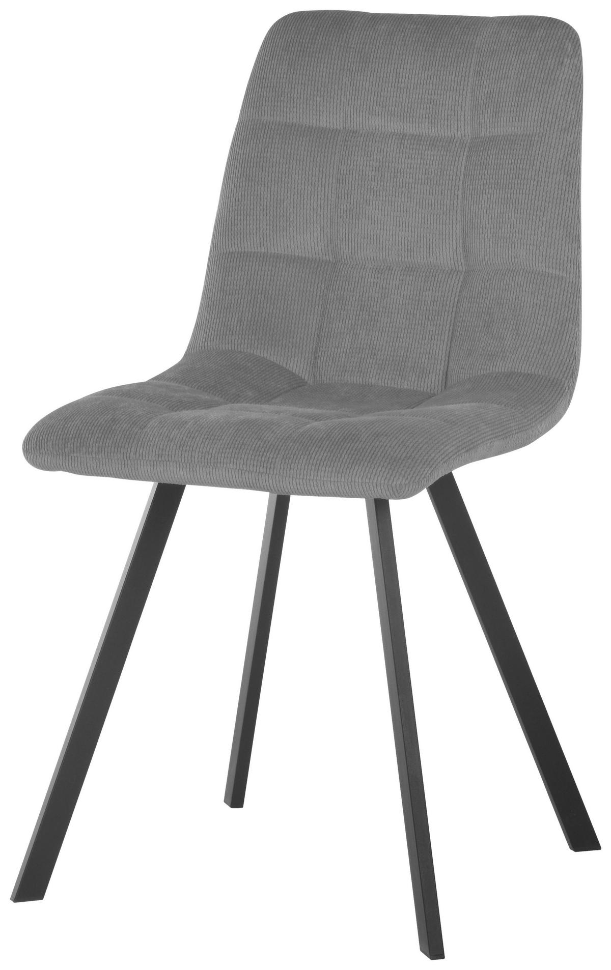 Stuhl Leon - Schwarz/Grau, LIFESTYLE, Holz/Textil (45/88/55cm) - Livetastic