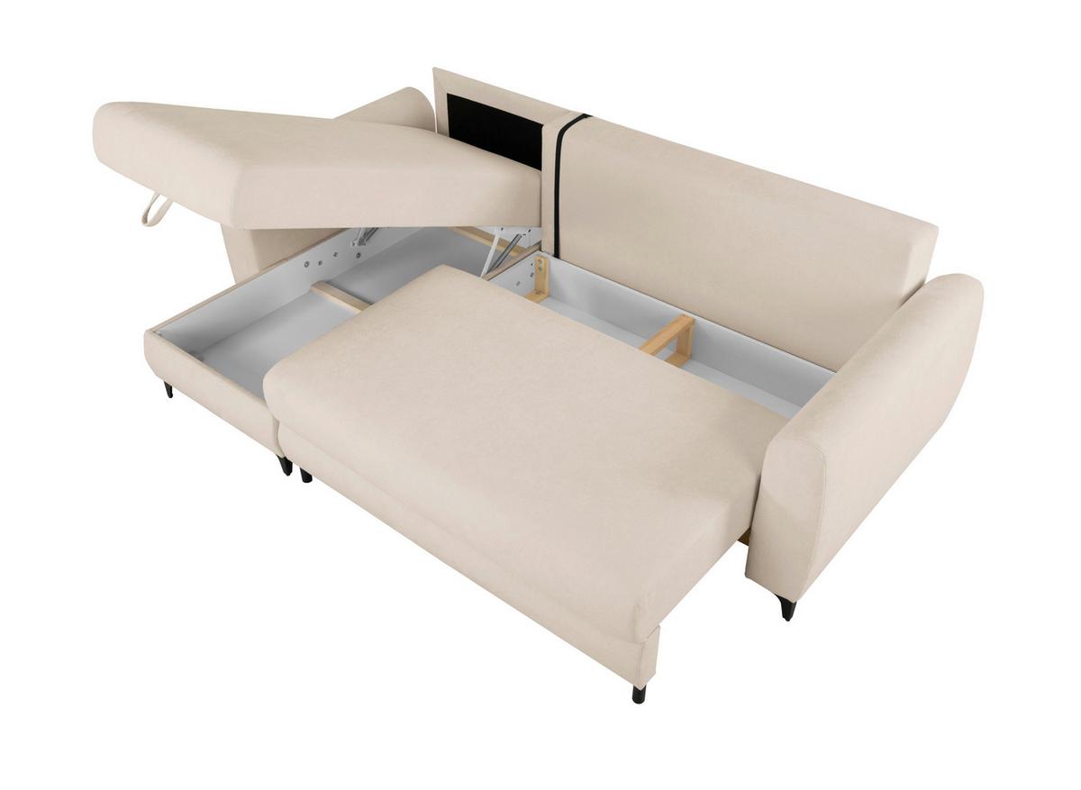 Ecksofa Moli, Taupe S: 236x148 cm - Taupe/Schwarz, Design, Textil (236/148cm) - MID.YOU