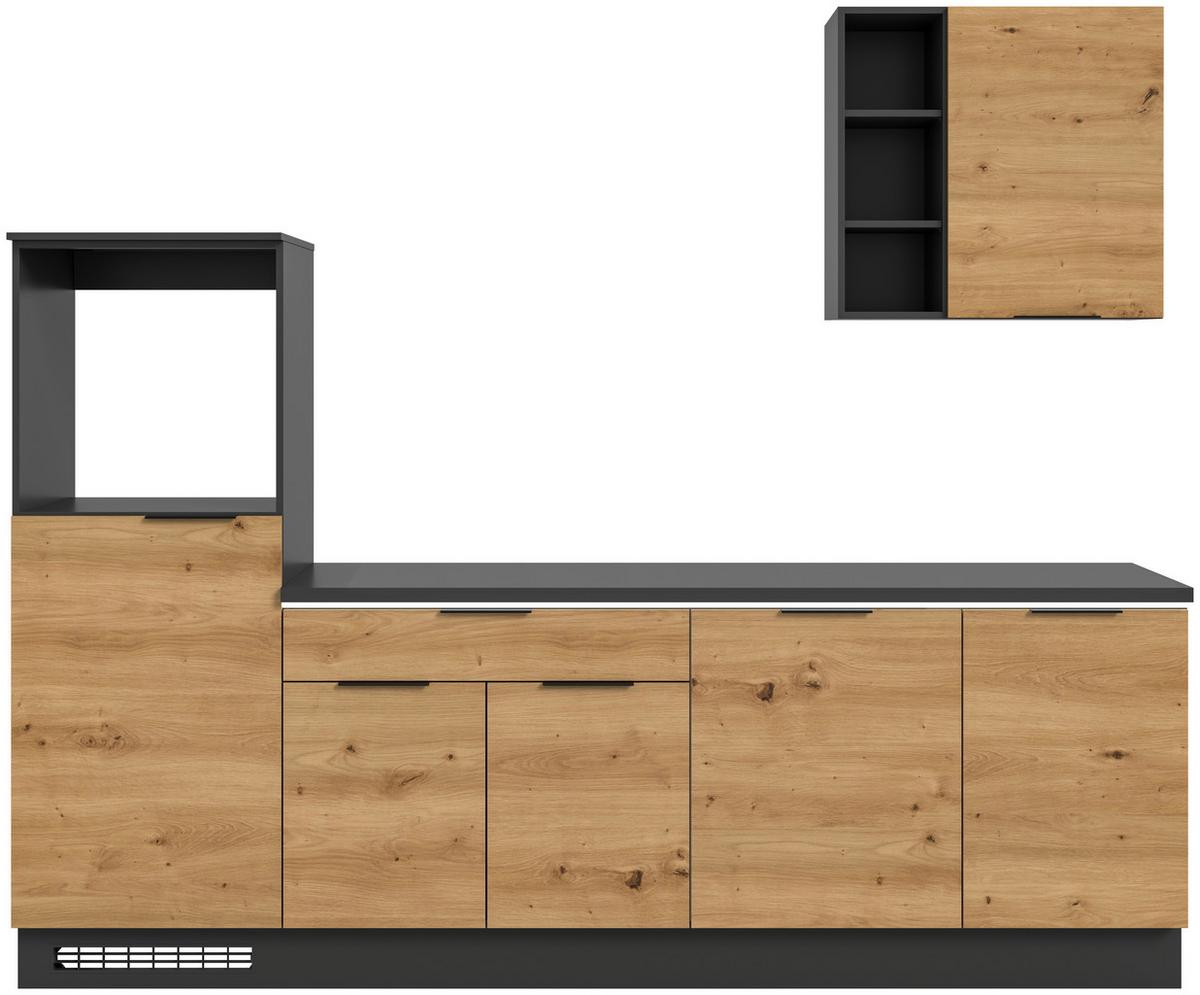 Küchenleerblock Charly - Schwarz/Weiß, MODERN, Holzwerkstoff (260cm) - MID.YOU