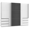 Schwebetürenschrank B: 300 Cm Level 36c Grau/weiß - Weiß/Grau, MODERN, Holzwerkstoff (300/236/65cm) - MID.YOU