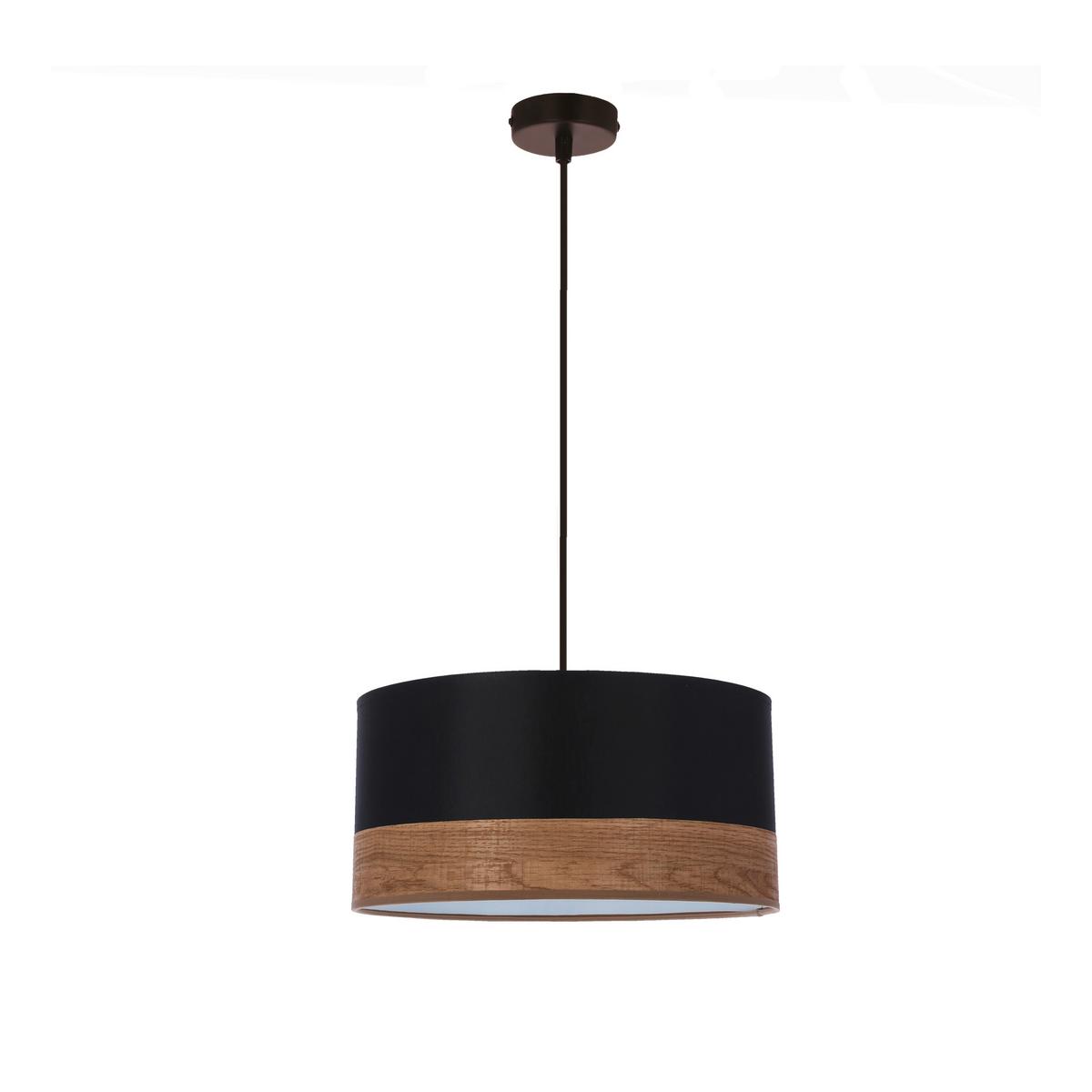 Pendelleuchte 31-17598 Porto - Eichefarben/Schwarz, Natur, Textil/Metall (30/115cm)