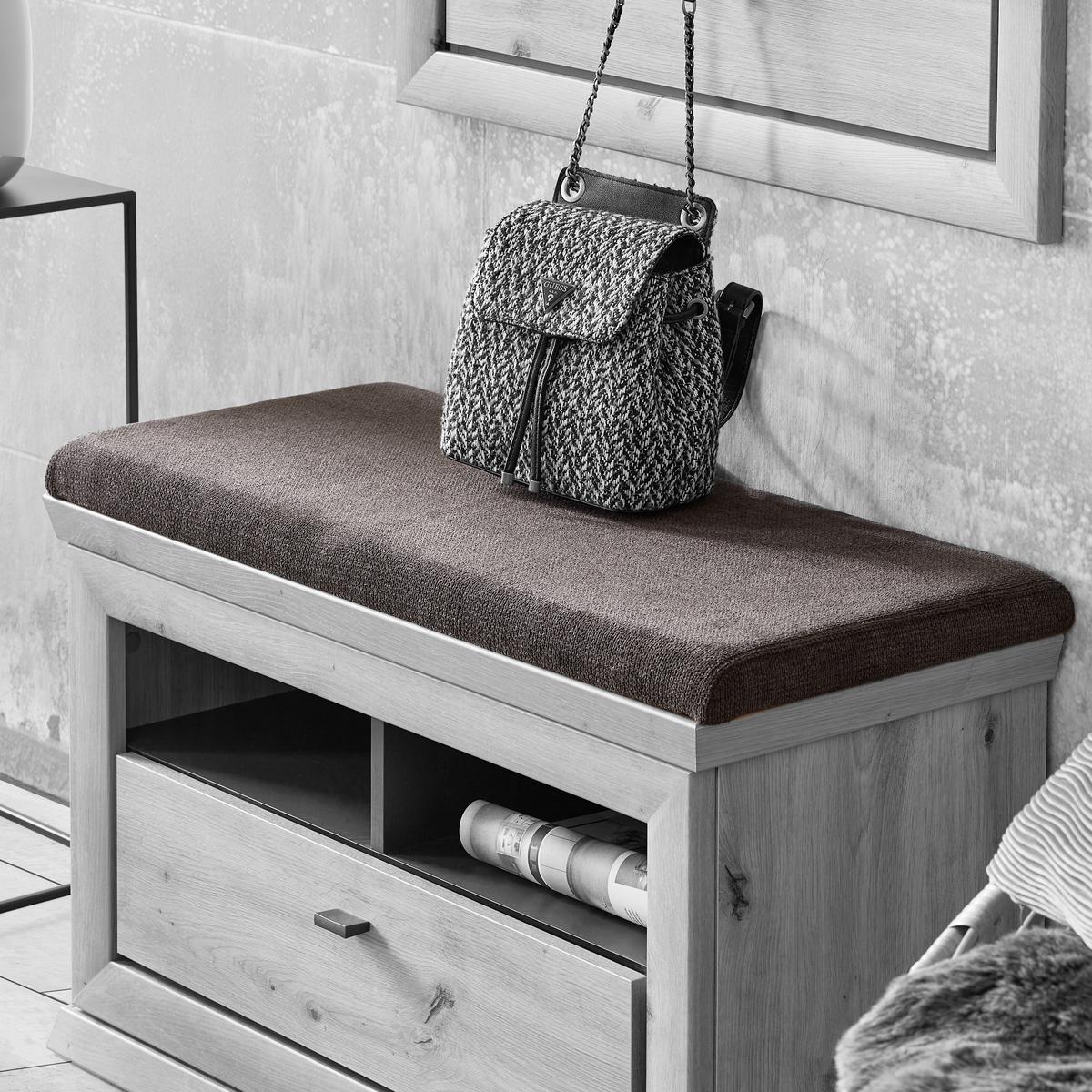 Sitzkissen für Garderobenbank Harvey Grau 85x39 cm - Grau, MODERN, Textil (85,5/5/38,5cm)