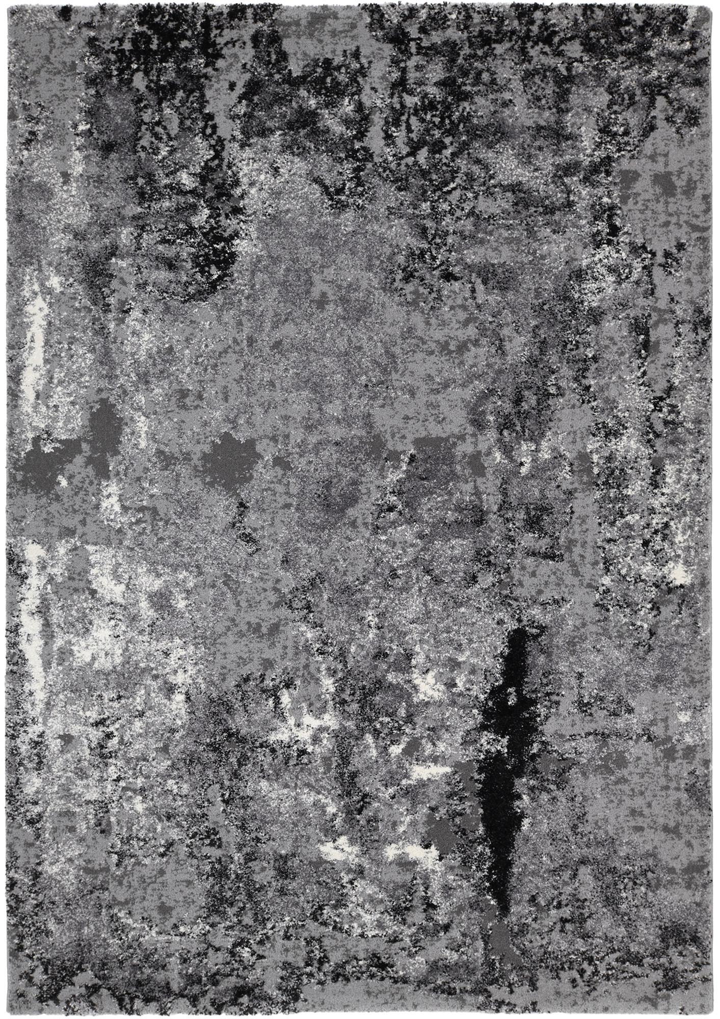 Webteppich Grau Timeline Quantum 65x130 cm - Dunkelgrau/Hellgrau, Design, Textil (65/130cm) - Novel