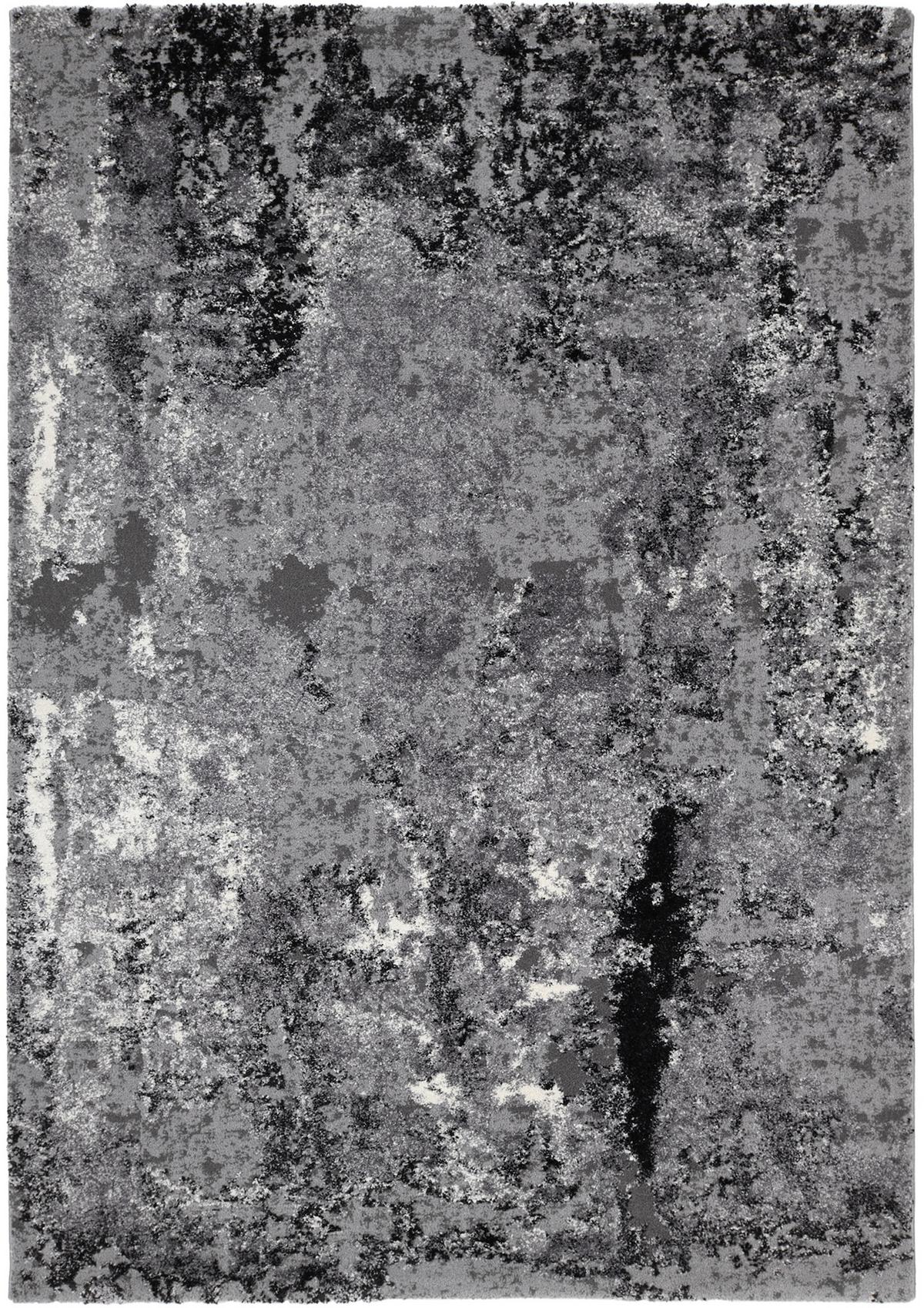 Webteppich Grau Timeline Quantum 65x130 cm - Dunkelgrau/Hellgrau, Design, Textil (65/130cm) - Novel