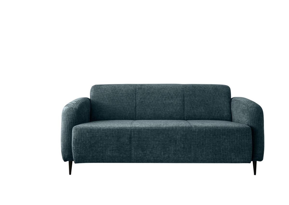 3-Sitzer-Sofa Marone Blau B: 180cm - Blau/Schwarz, MODERN, Textil (180/76/90cm) - Livetastic
