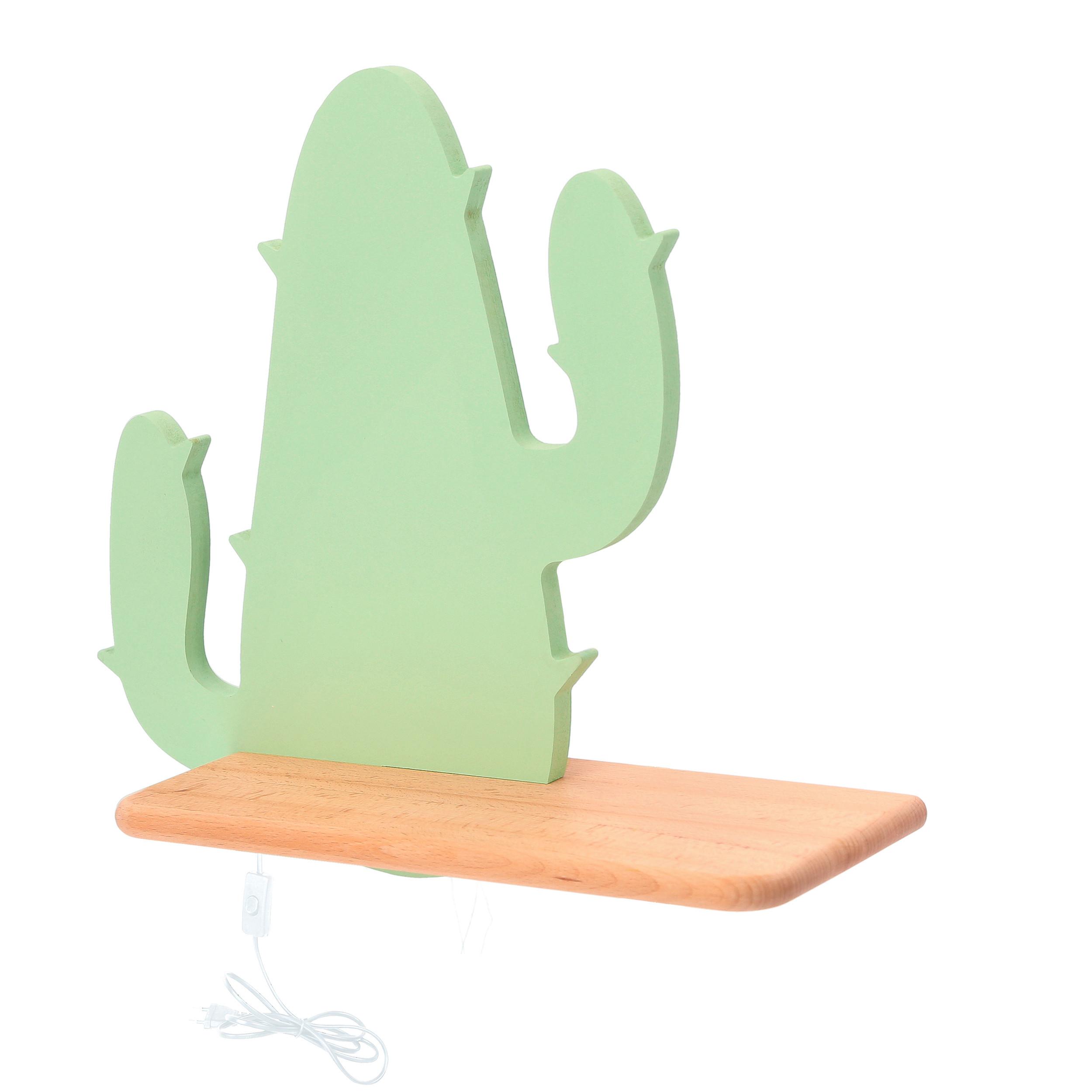 Kinderwandleuchte 21-01009 Cactus 2 - Grün, Basics, Holz/Holzwerkstoff (33/12/29.5cm)