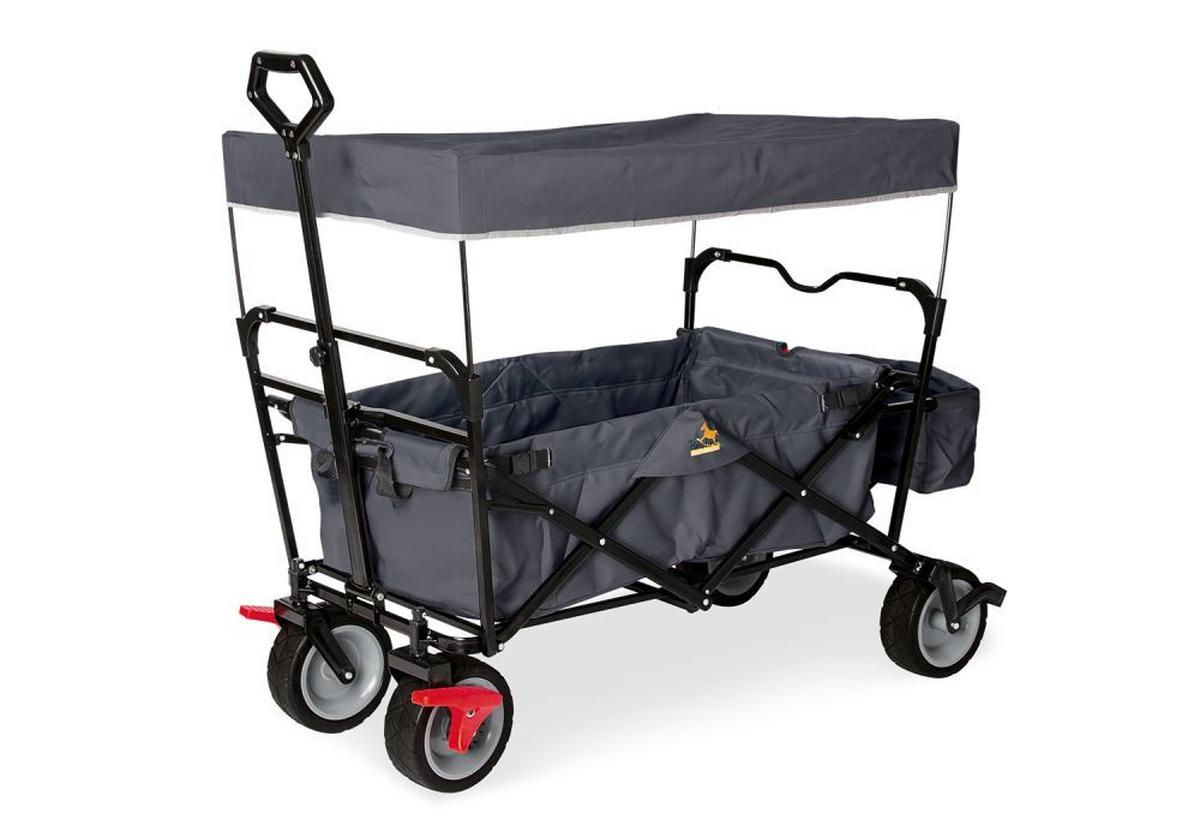 Bollerwagen Klappbollerwagen Paxi Dlx - Anthrazit, Basics, Textil/Metall (124/59/67cm) - Pinolino