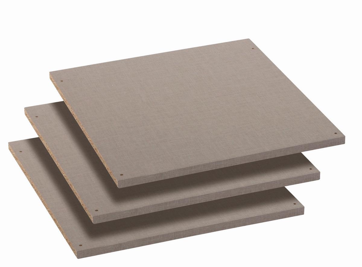 Vkládací police UNIVERSAL - 3dílný set - šedá, kompozitní dřevo (43/1.6/45cm)