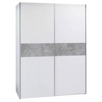 Schwebetürenschrank 170cm Starter, Weiß/beton - Eichefarben/Weiß, MODERN, Holzwerkstoff (170/195/59cm) - P & B