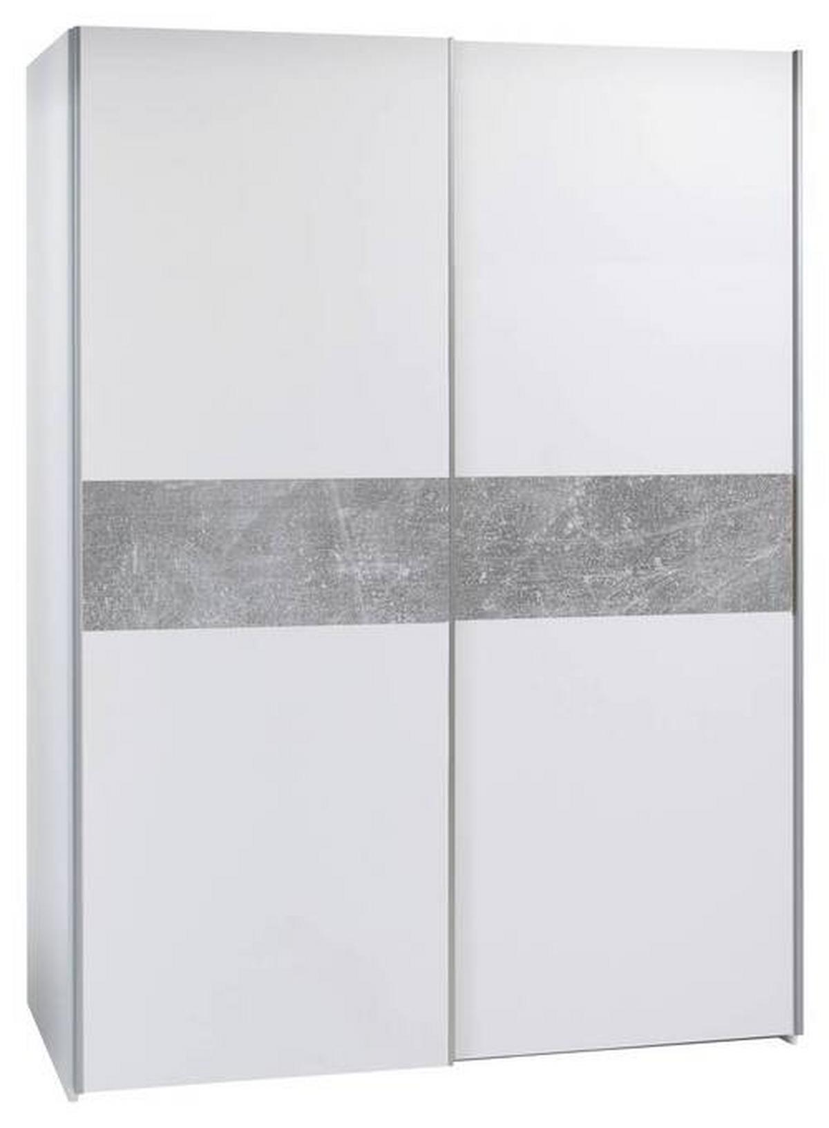 Schwebetürenschrank 170cm Starter, Weiß/beton - Eichefarben/Weiß, MODERN, Holzwerkstoff (170/195/59cm) - P & B