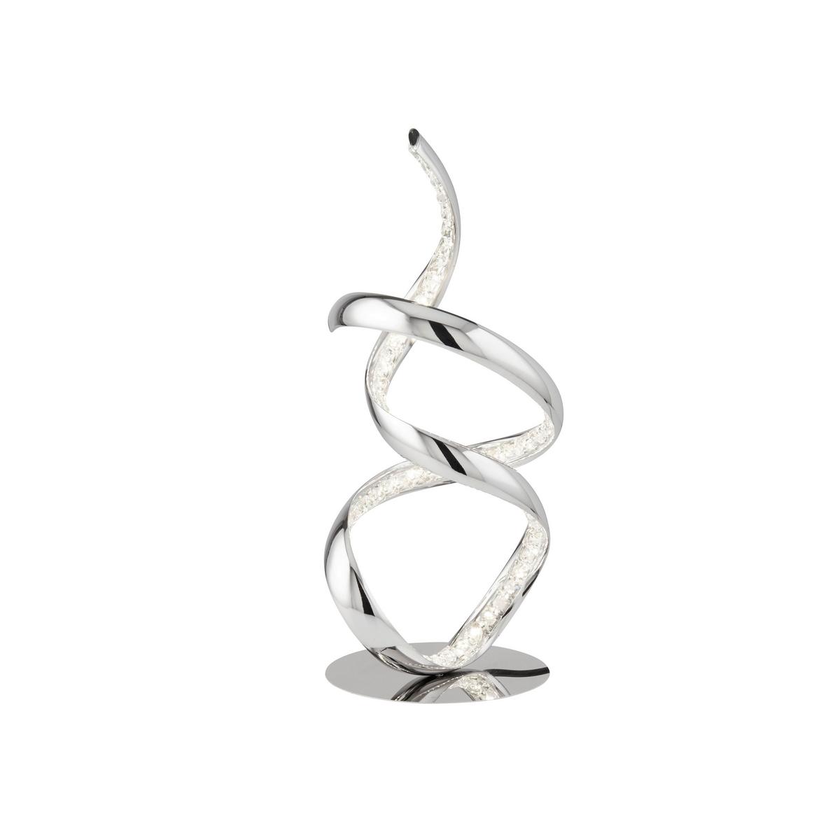 LED-Tischleuchte Eu9218cc - Chromfarben, Design, Glas/Metall (18.5/39.5cm)
