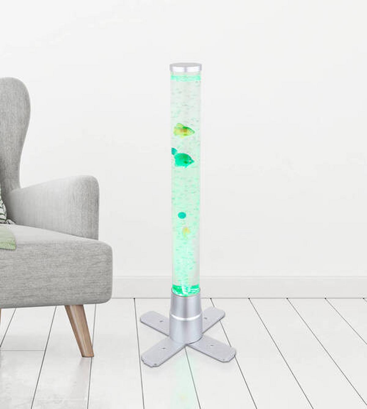 Led-stehleuchte 9017 - Klar/Silberfarben, Basics, Kunststoff (24,6/24,6/61,1cm) - Globo