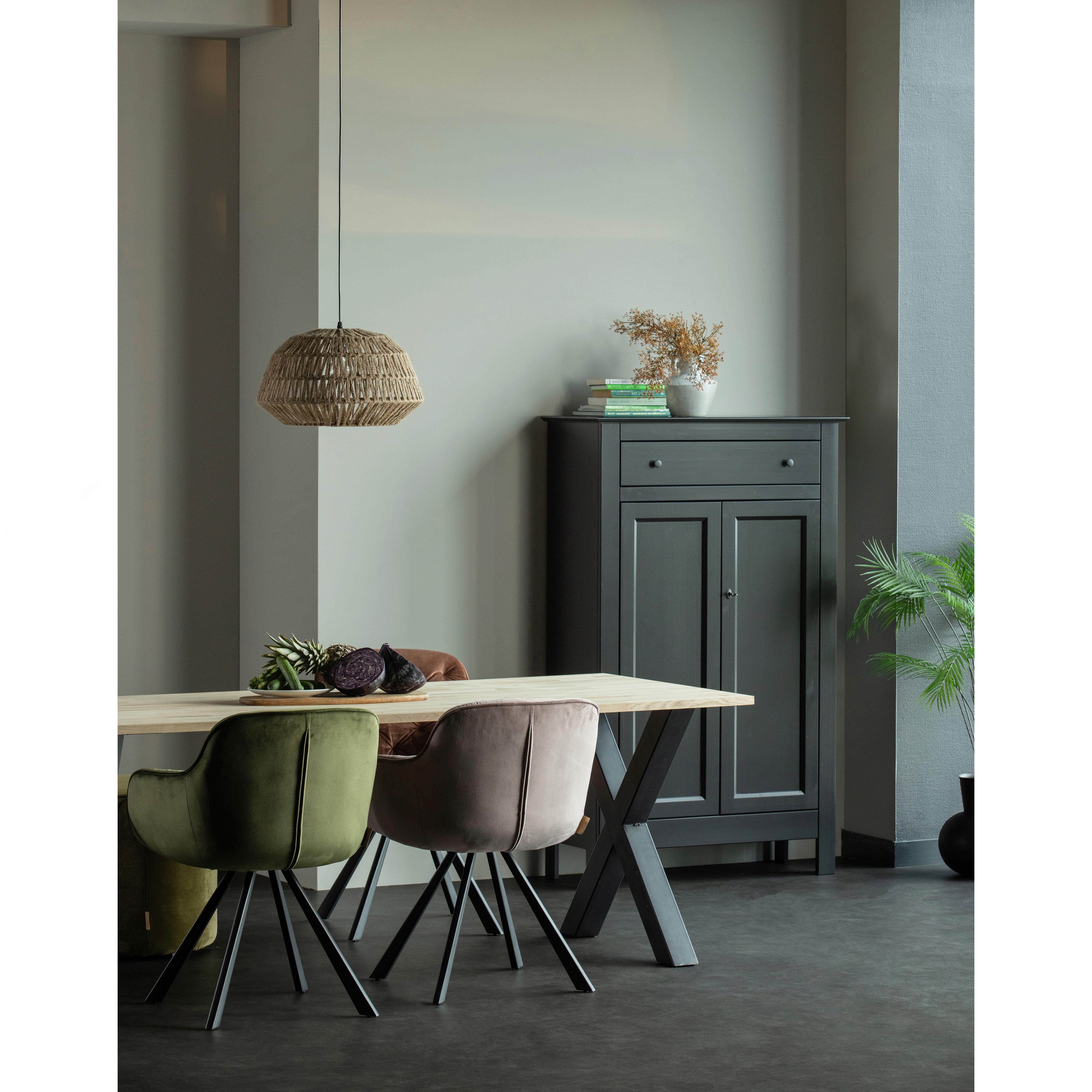 Esstisch Tablo Eichefarben L: 180 Cm - Eichefarben/Schwarz, Design, Holz/Metall (180/90/75cm) - Livetastic