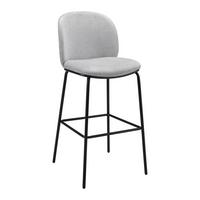 BAROVÁ STOLIČKA MALEA - čierna/svetlosivá, Modern, kov/drevo (46cm) - Bessagi Home