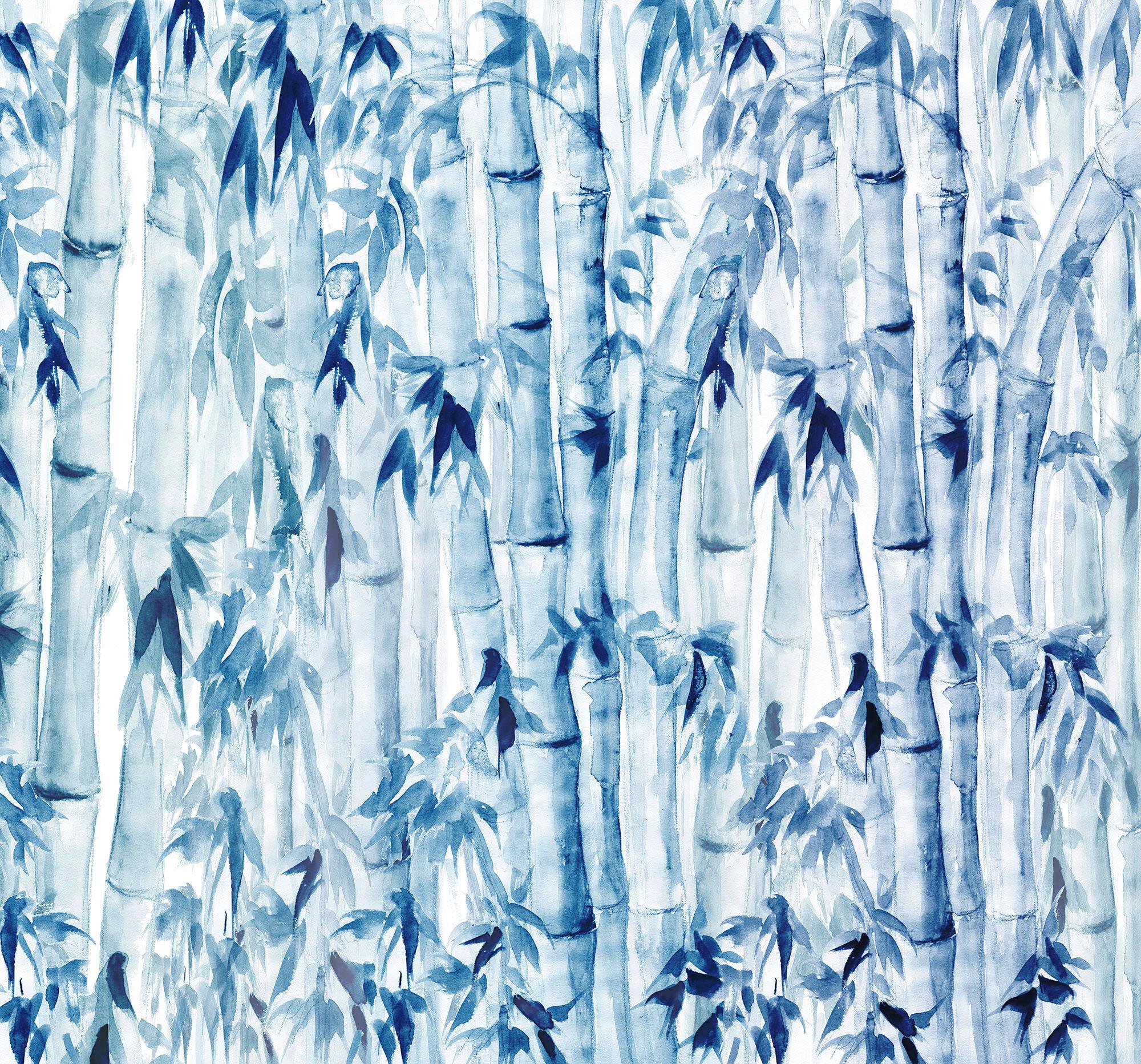Fototapete R3-033 Bamboos - Blau/Weiß, Trend (300/280cm)