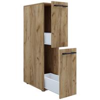 Midischrank Sadilo L BxH 25x110 cm, Honigeiche Dekor - Honigeiche/Schwarz, MODERN, Holzwerkstoff (25/110/50cm) - MID.YOU
