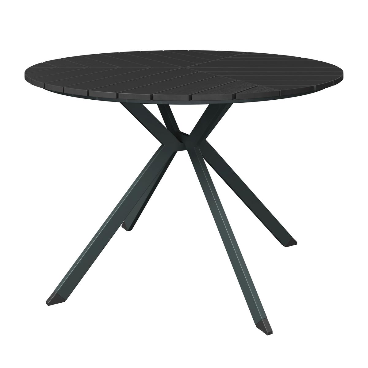 Gartentisch Marbella - Schwarz, MODERN, Kunststoff/Metall (113/74/113cm) - Beldano