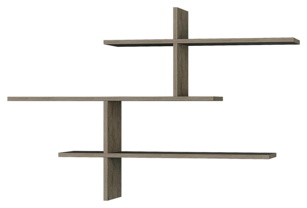 Wandboard Leo Regal - Dunkelbraun, Design, Holzwerkstoff (123/81/22cm) - Livetastic