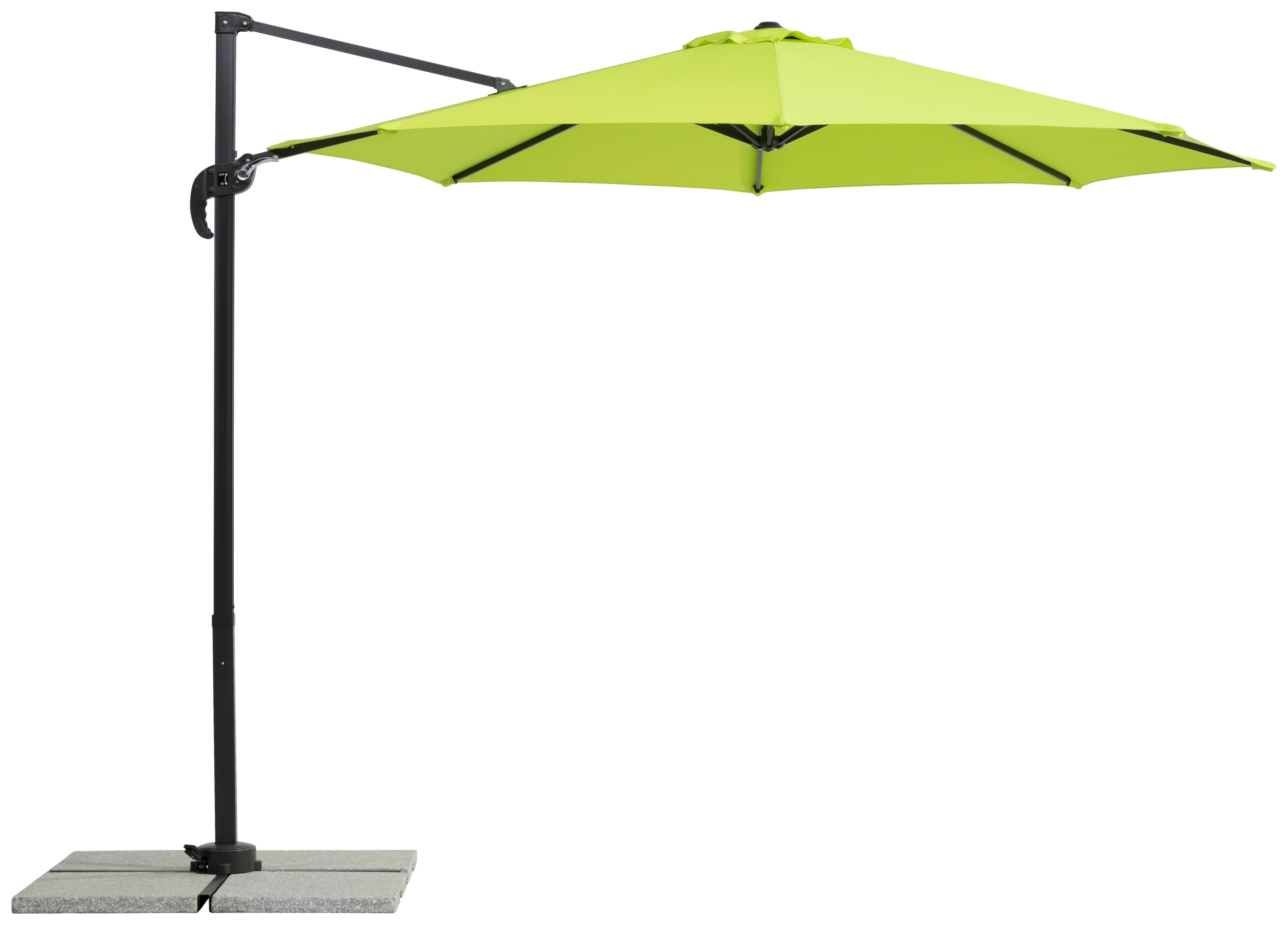 Ampelschirm Rhodos Junior BxHxT: 352x244x300 cm Apfelgrün - Anthrazit/Grün, Basics, Textil/Metall (352/244/300cm) - Schneider