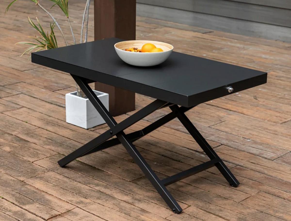 Loungetisch Merino Designo - Anthrazit, MODERN, Kunststoff/Metall (110/62/60cm) - Gardenson