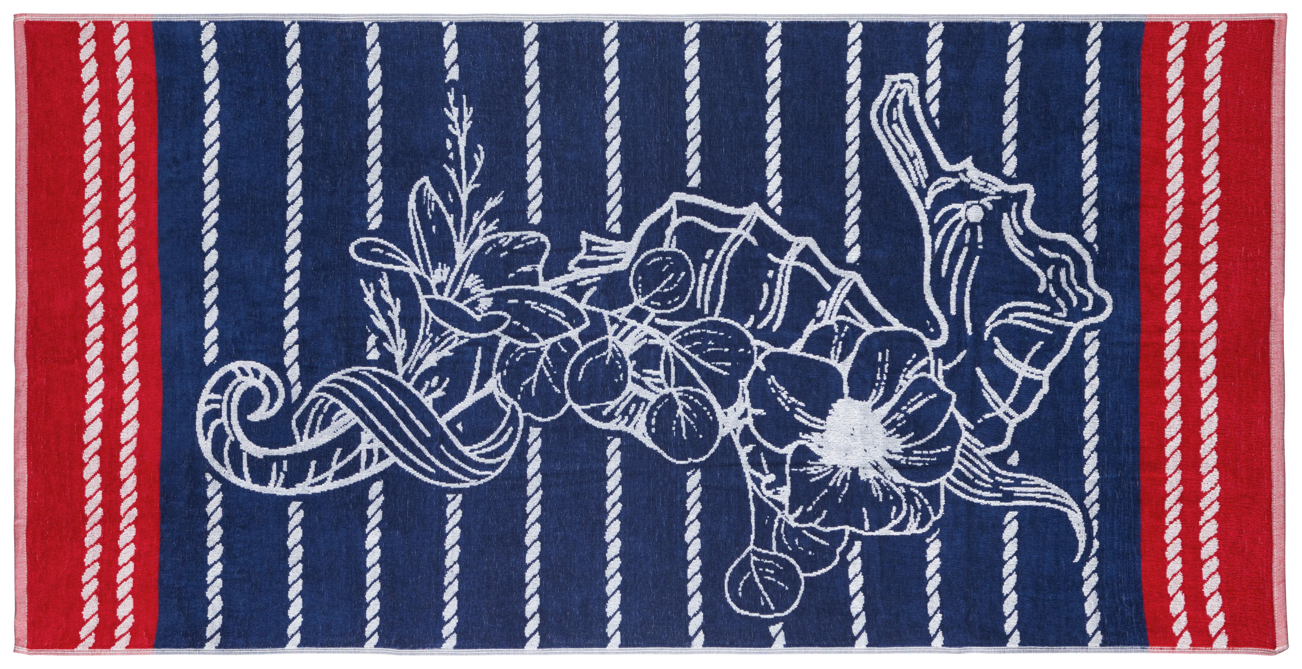 Strandtuch Summertime - Blau/Rot, MODERN, Textil (75/150cm) - Luca Bessoni